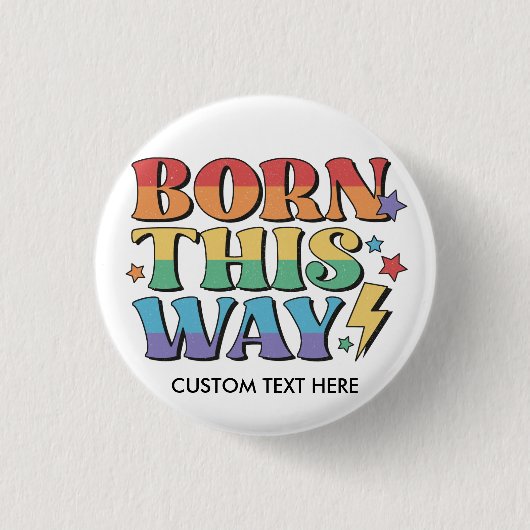 RAINBOW FLAG GEBOREN DIESE ART RETRO ÄSTHETIK '80 BUTTON (Vorderseite)