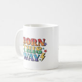 RAINBOW FLAG GEBOREN DIESE ART RETRO ÄSTHETIK '80 KAFFEETASSE (Vorderseite Links)