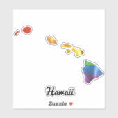 Rainbow Flag Hawaii HI Staat Kontur Aufkleber (Blatt)