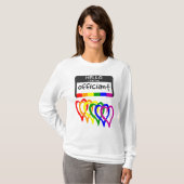 Rainbow Flag Hearts Wedding Officile Name Abzeiche T-Shirt (Vorne ganz)