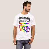 Rainbow Flag Herz Groom Großvater Name Abzeichen T-Shirt