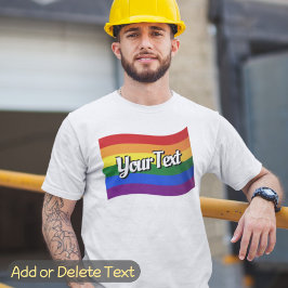 Rainbow Flag hinzufügen LGBTQ für Ihren Text-Gay P T-Shirt