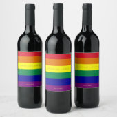 Rainbow-Flag-Hochzeit Weinetikett (Flaschen)