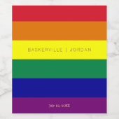 Rainbow-Flag-Hochzeit Weinetikett (Einzelnes Label)