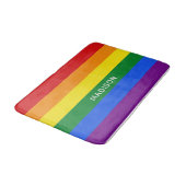 Rainbow Flag individuelle Name Badematten (Schrägansicht)