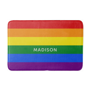 Rainbow Flag individuelle Name Badematten