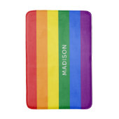 Rainbow Flag individuelle Name Badematten (Vorderseite Vertikal)