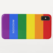 Rainbow Flag individuelle Name Case-Mate iPhone Hülle (Rückseite (Horizontal))