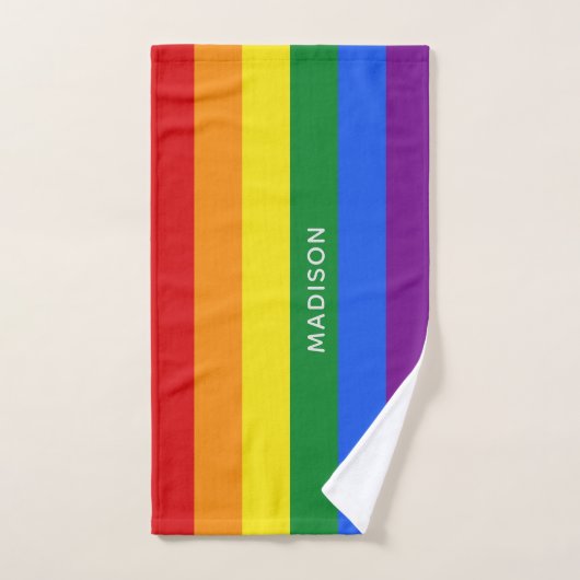 Rainbow Flag individuelle Name Handtuch Set (Handtuch)