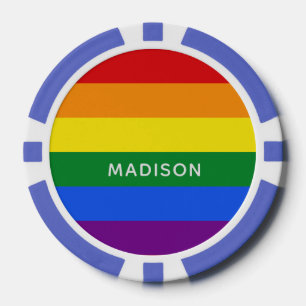 Rainbow Flag individuelle Name Poker Chips