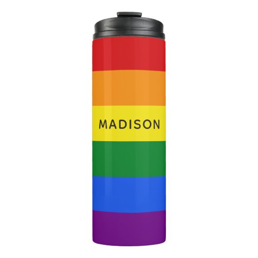 Rainbow Flag individuelle Name tummeln Thermosbecher (Vorderseite)