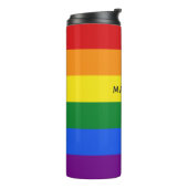 Rainbow Flag individuelle Name tummeln Thermosbecher (Nach links gedreht)
