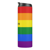 Rainbow Flag individuelle Name tummeln Thermosbecher (Nach rechts gedreht)