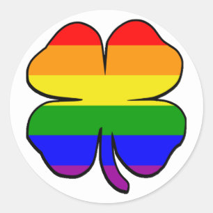 Rainbow Flag Kleeblatt Gay and Lesbian Prix Runder Aufkleber