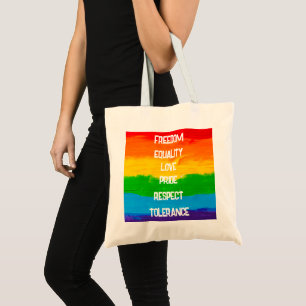 Rainbow Flag LGBT Tote Bag - Tasche mit Fahne