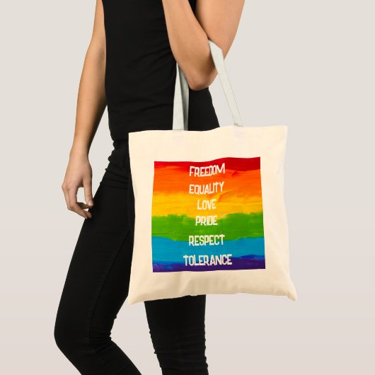 Rainbow Flag LGBT Tote Bag - Tasche mit Fahne (Vorderseite (Produkt))