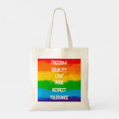 Rainbow Flag LGBT Tote Bag - Tasche mit Fahne (Rückseite)