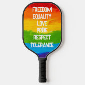 Rainbow Flag LGBTQ Pickleball Paddle - Inklusiv (Vorderseite)