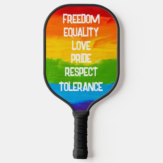Rainbow Flag LGBTQ Pickleball Paddle - Inklusiv (Rückseite)