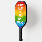 Rainbow Flag LGBTQ Pickleball Paddle - Inklusiv (Links)