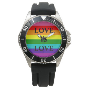 Rainbow Flag Liebe ist Liebe Gay Pride LGBT 8 Stre Armbanduhr