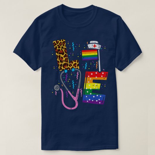 Rainbow Flag Liebe Nurse RN Scrub Top LGBT Preis M (Design vorne)