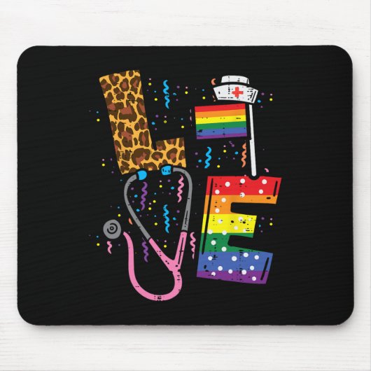 Rainbow Flag Liebe Nurse Rn Scrub Top Lgbt Pride M Mousepad (Vorne)