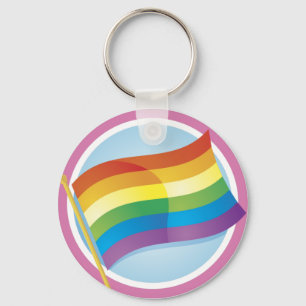 Rainbow Flag Logo Style Schlüsselanhänger