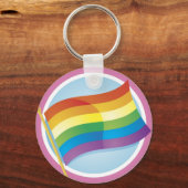 Rainbow Flag Logo Style Schlüsselanhänger (Vorderseite)