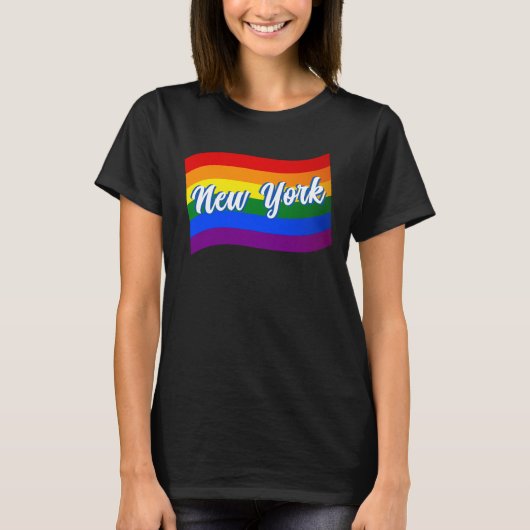 Rainbow Flag New York Gay Pride LGBT LGBTQ T-Shirt (Vorderseite)