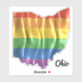 Rainbow Flag Ohio OH Staat Kontur Aufkleber (Blatt)