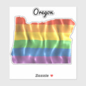 Rainbow Flag Oregon ODER Staat Kontur Aufkleber (Blatt)