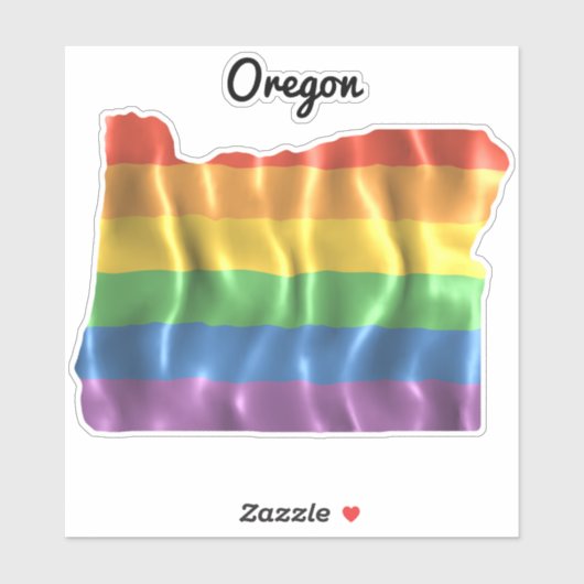 Rainbow Flag Oregon ODER Staat Kontur Aufkleber (Blatt)
