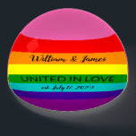 Rainbow Flag Original 8 Streifen LGBT Gay Marriage Briefbeschwerer<br><div class="desc">Paperweight,  Gay Marriage Rainbow Gay Pride LGBT Original 8 Streifen Flag Einziges Hochzeitsgeschenk mit individuellem Text: Einstimmig in Liebe,  Namenspapel hinzufügen,  Datum und Text Rainbow Gay Pride LGBT Original 8 Streifen Flag,  Original 8-Streifen Version von Gilbert Baker 1978,  Sie können alle Texte ändern oder löschen</div>