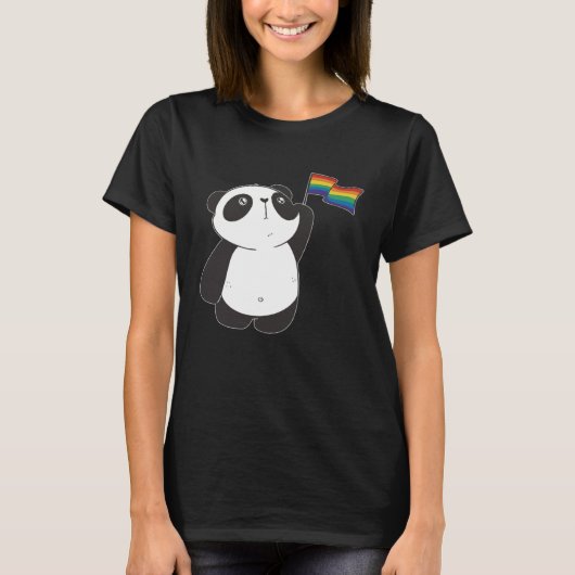 Rainbow Flag Panda Cute Pansexual LGBTQ Gay Pride  T-Shirt (Vorderseite)