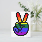 Rainbow Flag Peace Postkarte (Stehend Vorderseite)