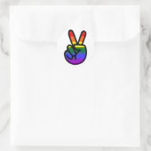 Rainbow Flag Peace Runder Aufkleber (Tasche)