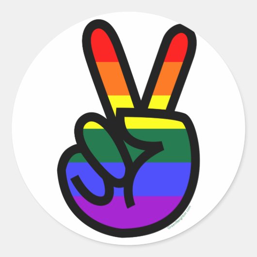 Rainbow Flag Peace Runder Aufkleber (Vorderseite)