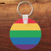 Rainbow Flag Pride Button Schlüsselanhänger (Vorderseite)