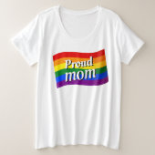 Rainbow Flag Proud Mama PFLAG stolze LGBTQ Große Größe T-Shirt (Design vorne)