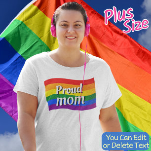 Rainbow Flag Proud Mama PFLAG stolze LGBTQ Große Größe T-Shirt