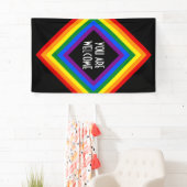 RAINBOW FLAG Quadrat Rahmen + Ihre Ideen Banner (Insitu)