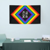 RAINBOW FLAG Quadrat Rahmen + Ihre Ideen Banner (Messeveranstaltung)