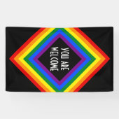 RAINBOW FLAG Quadrat Rahmen + Ihre Ideen Banner (Horizontal)