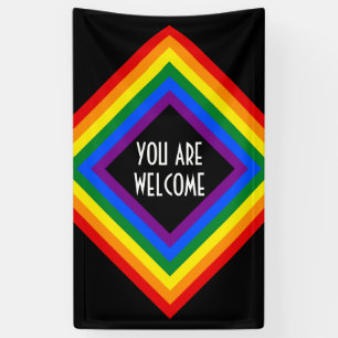 RAINBOW FLAG Quadrat Rahmen + Ihre Ideen Banner