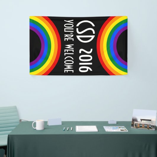 RAINBOW FLAG Ring Rahmen + Ihre Ideen Banner (Messeveranstaltung)