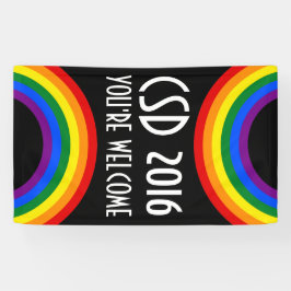 RAINBOW FLAG Ring Rahmen + Ihre Ideen Banner