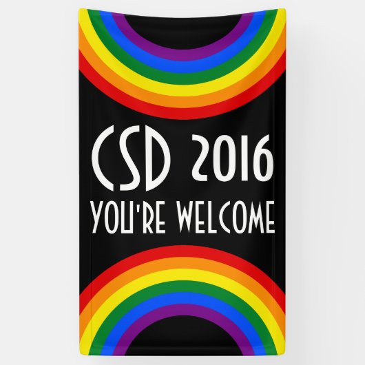 RAINBOW FLAG Ring Rahmen + Ihre Ideen Banner (Vertikal)