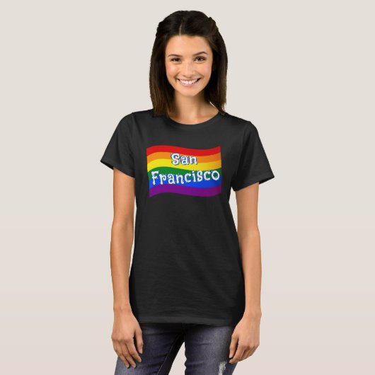 Rainbow Flag San Francisco Gay Pride LGBT LGBTQ T-Shirt (Vorne ganz)