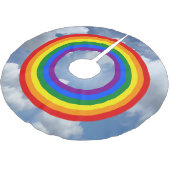 RAINBOW FLAG SCHALTFLÄCHE + Ihr Backgr. Ideen Polyester Weihnachtsbaumdecke (Schrägansicht)